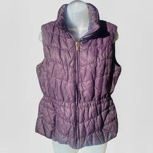Puffer Vest, Size S, Purple Coldwater Creek